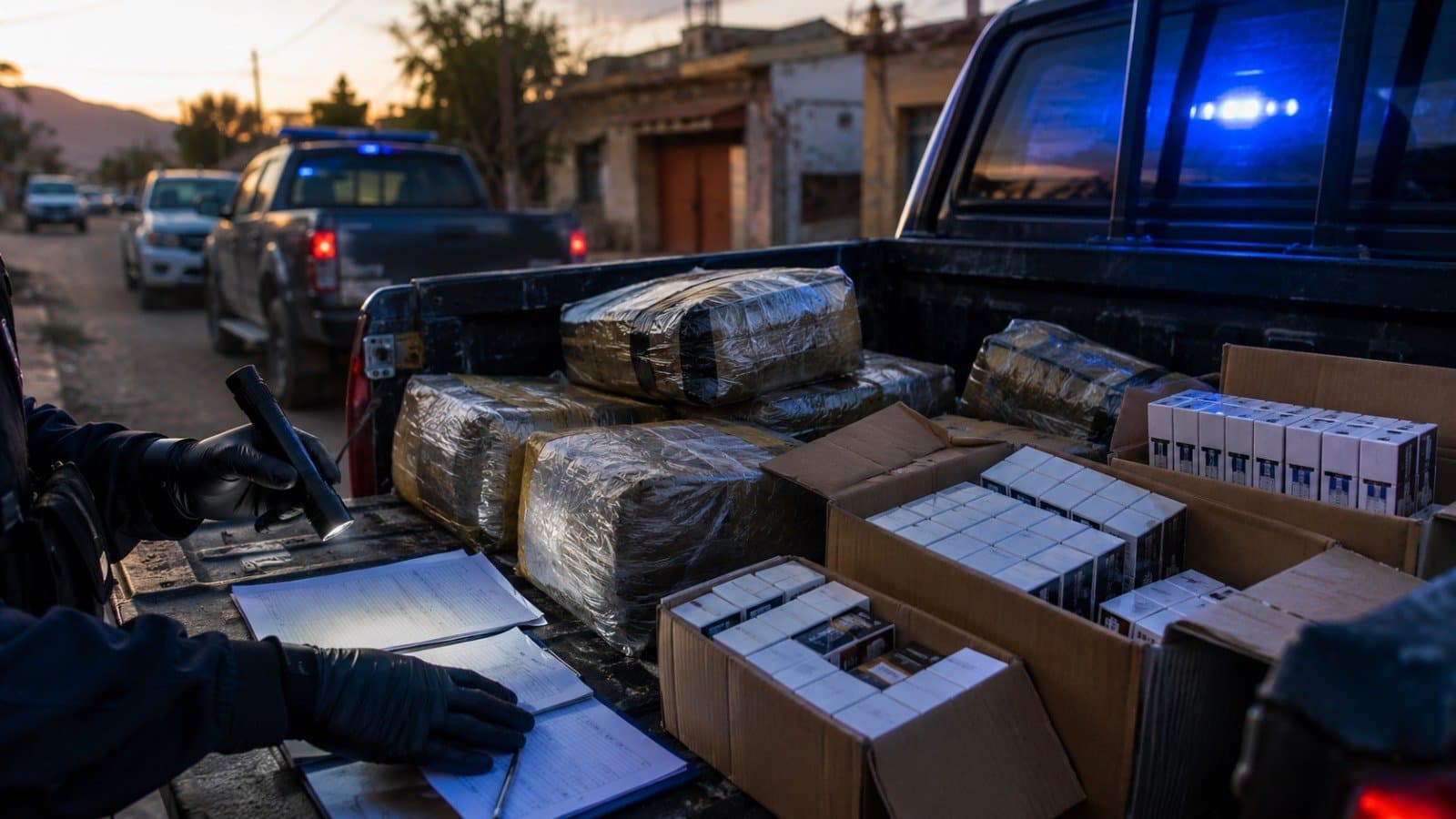 Secuestraron 640 kilos de hojas de coca y 4.800 paquetes de cigarrillos en Apolinario Saravia