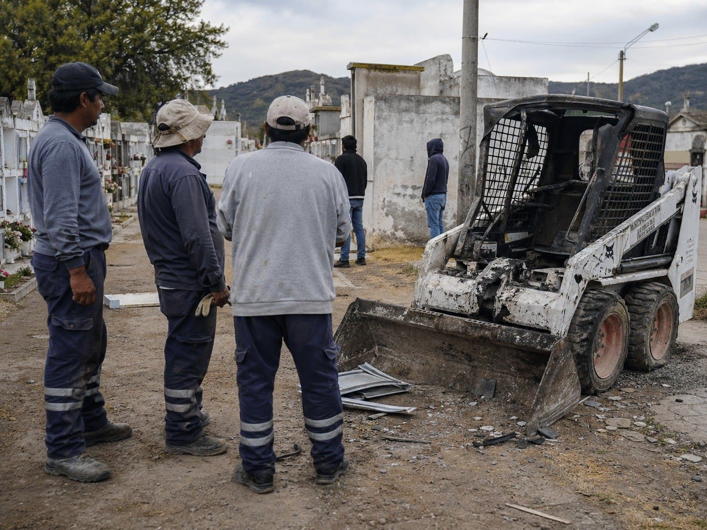 Aguaray: encapuchados atacaron a trabajadores municipales durante tareas en el cementerio