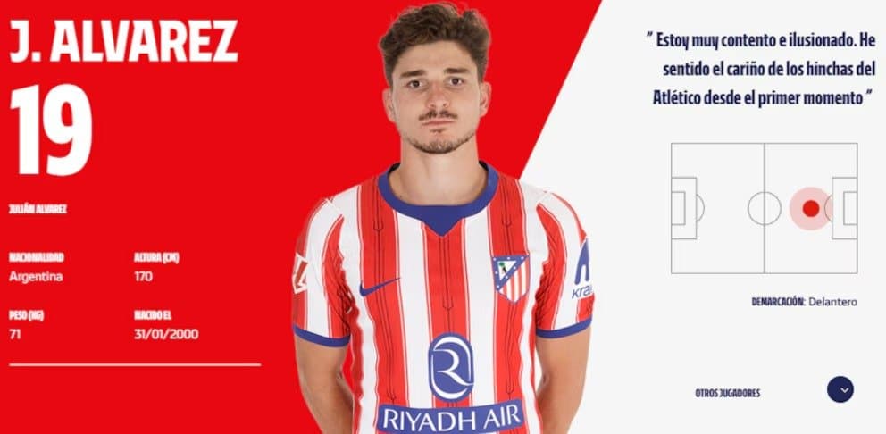 La foto oficial de Julián Álvarez se volvió viral por su gesto serio